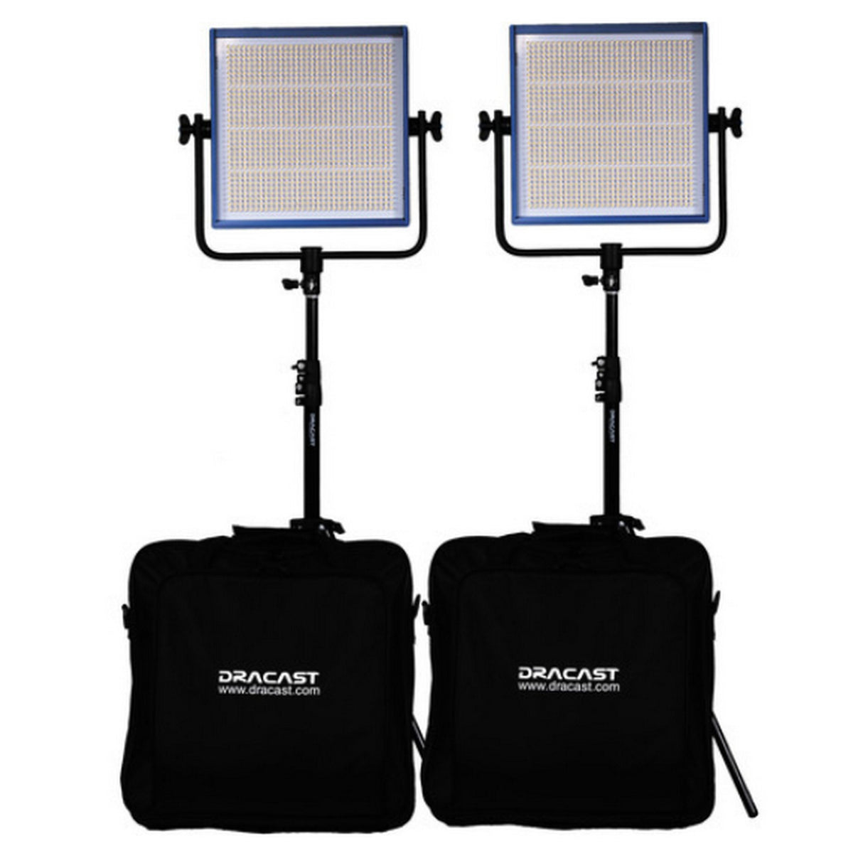 Dracast DR1000BCG2KQ LED1000 Pro Series Bi-Color 2 Light Kit with Gold Mount Battery Plates