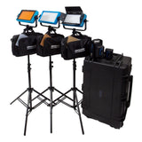 Dracast DRDP3LDLK Plus Series LED500 Daylight 3-Light Location Kit with V-Mount and Gold Mount Battery Plates