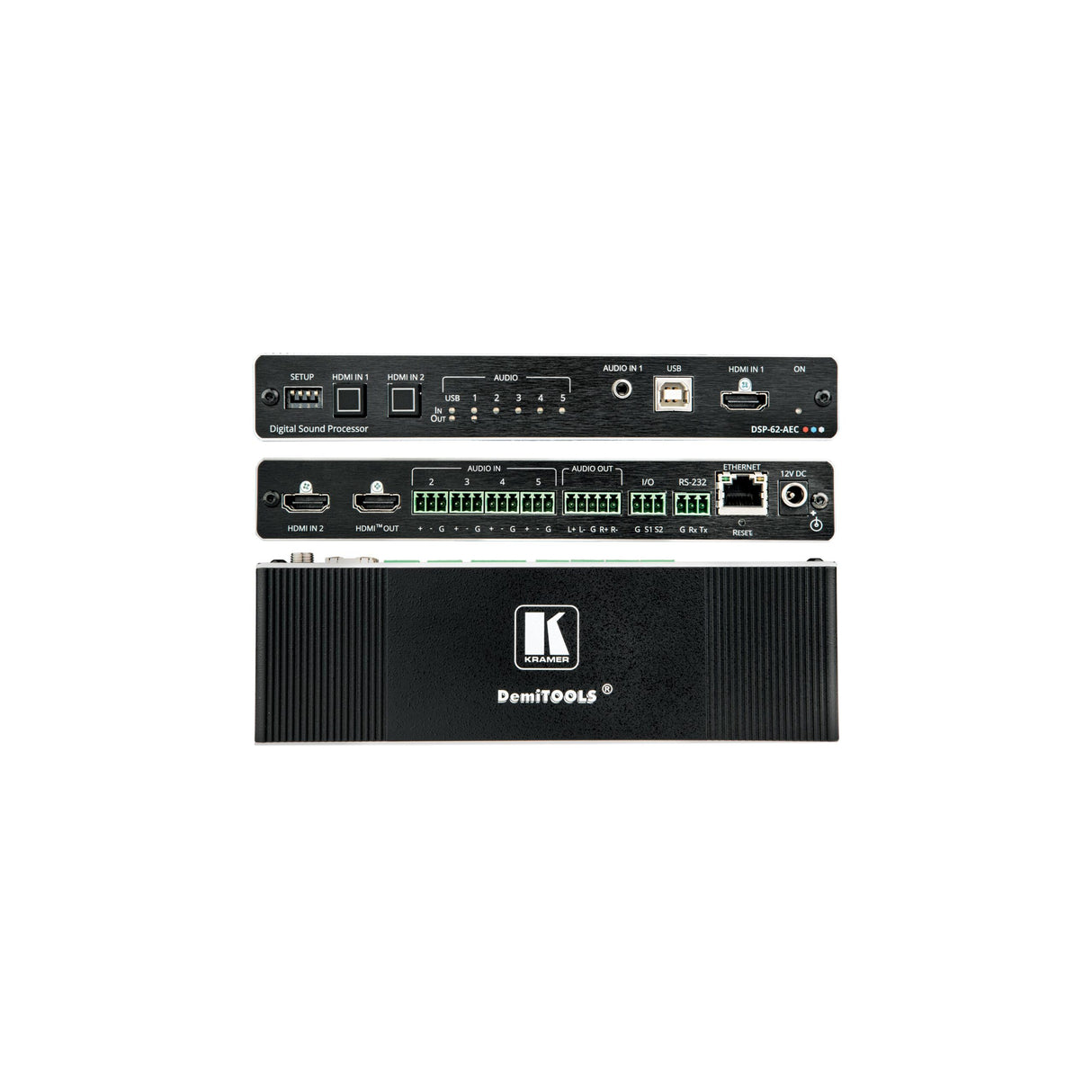 Kramer DSP-62-AEC 6 x 2 PoE Audio Matrix with DSP and AEC