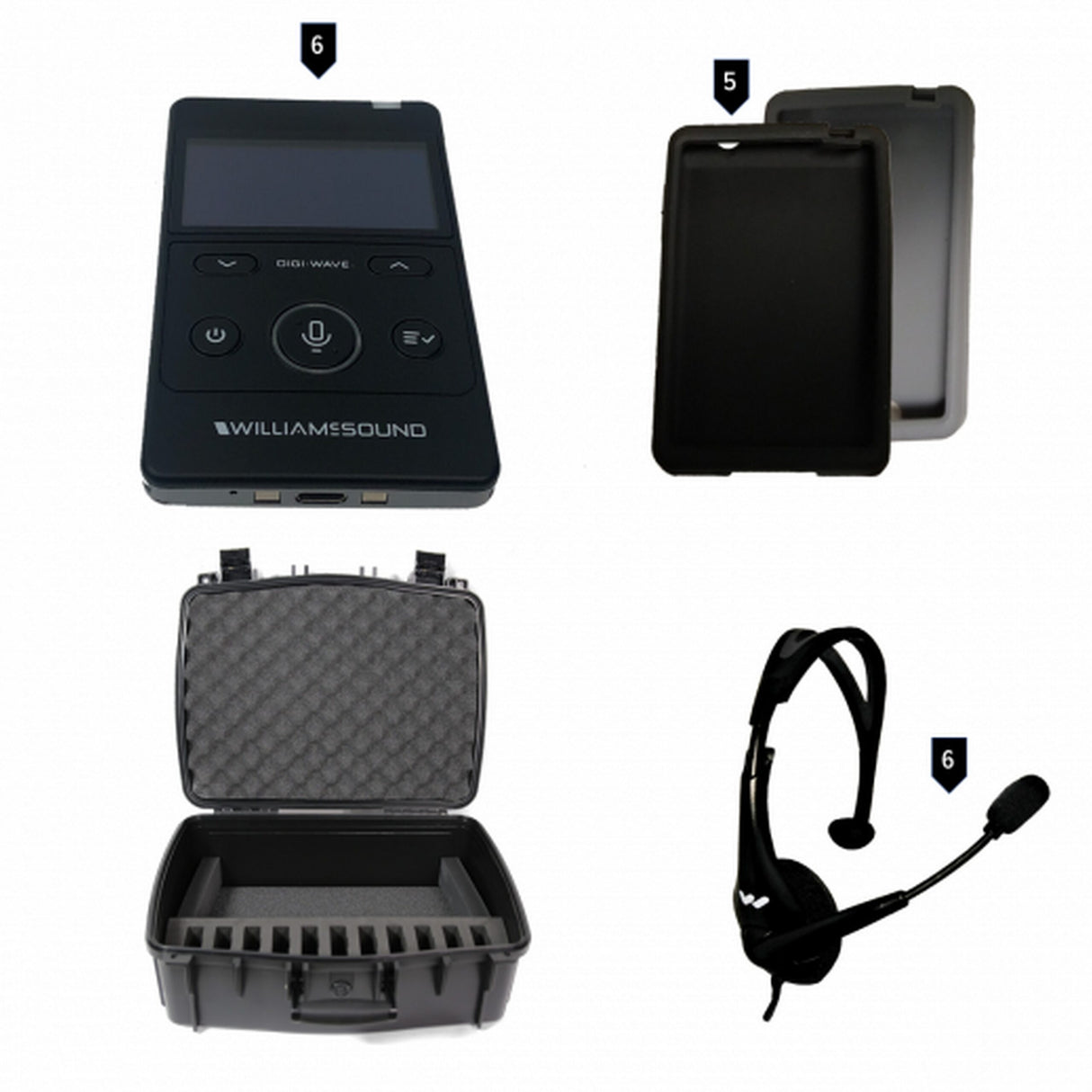 Williams AV DWS COM 6 400 Digi-Wave 400 Wireless Intercom System for up to 6 Participants