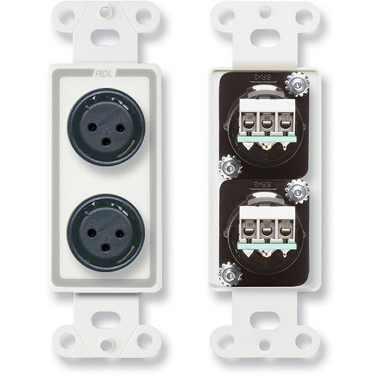 RDL D-XLR2F Dual XLR 3-pin Female Jacks on Decora Wall Plate