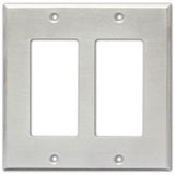 RDL CP-2S Double Cover Plate Compatible with Decora Style Products Stainless Steel