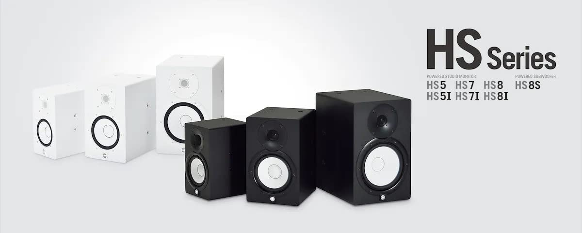 Yamaha HS8 120W Active Studio Monitor with 8’’ Cone Woofer 1’’ Dome Tweeter and Room-control and High Trim Response