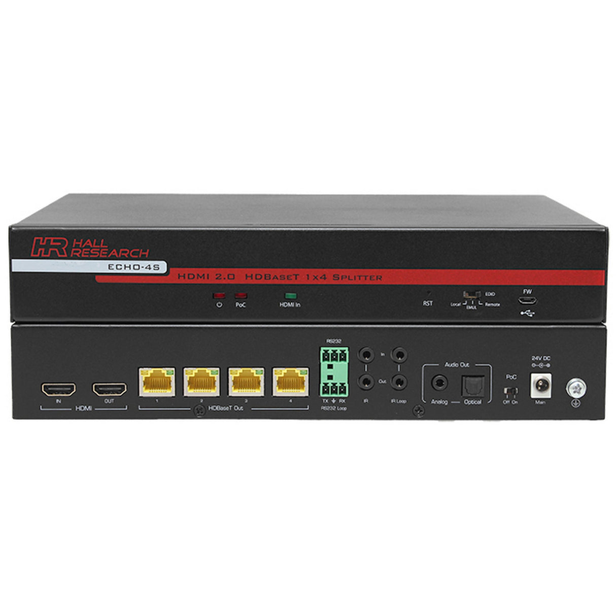 Hall Technologies ECHO-4S 4 Channel HDBaseT Splitter Sender