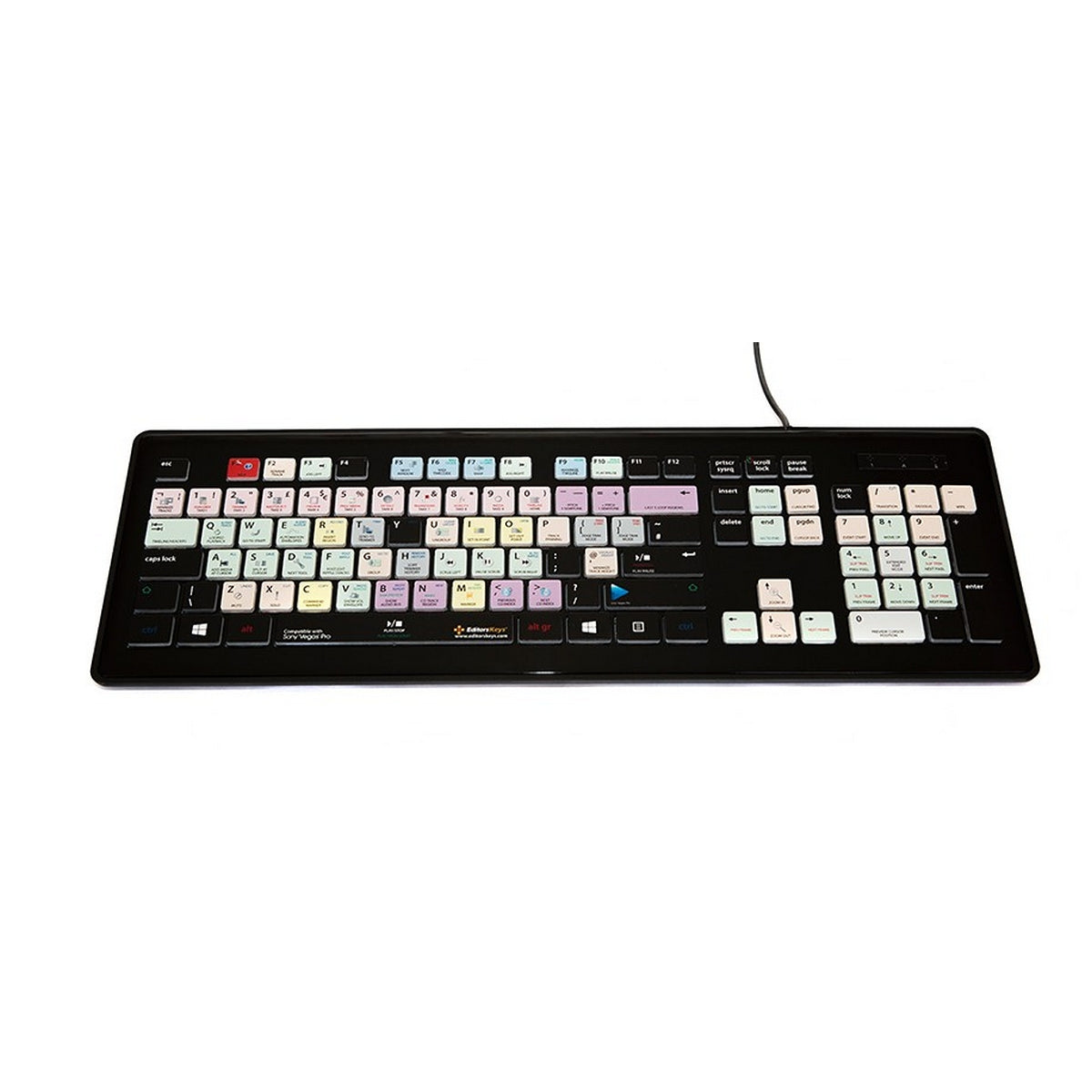 Editors Keys Dedicated Keyboard for Sony Vegas Pro | PC Shortcut Backlit Keyboard
