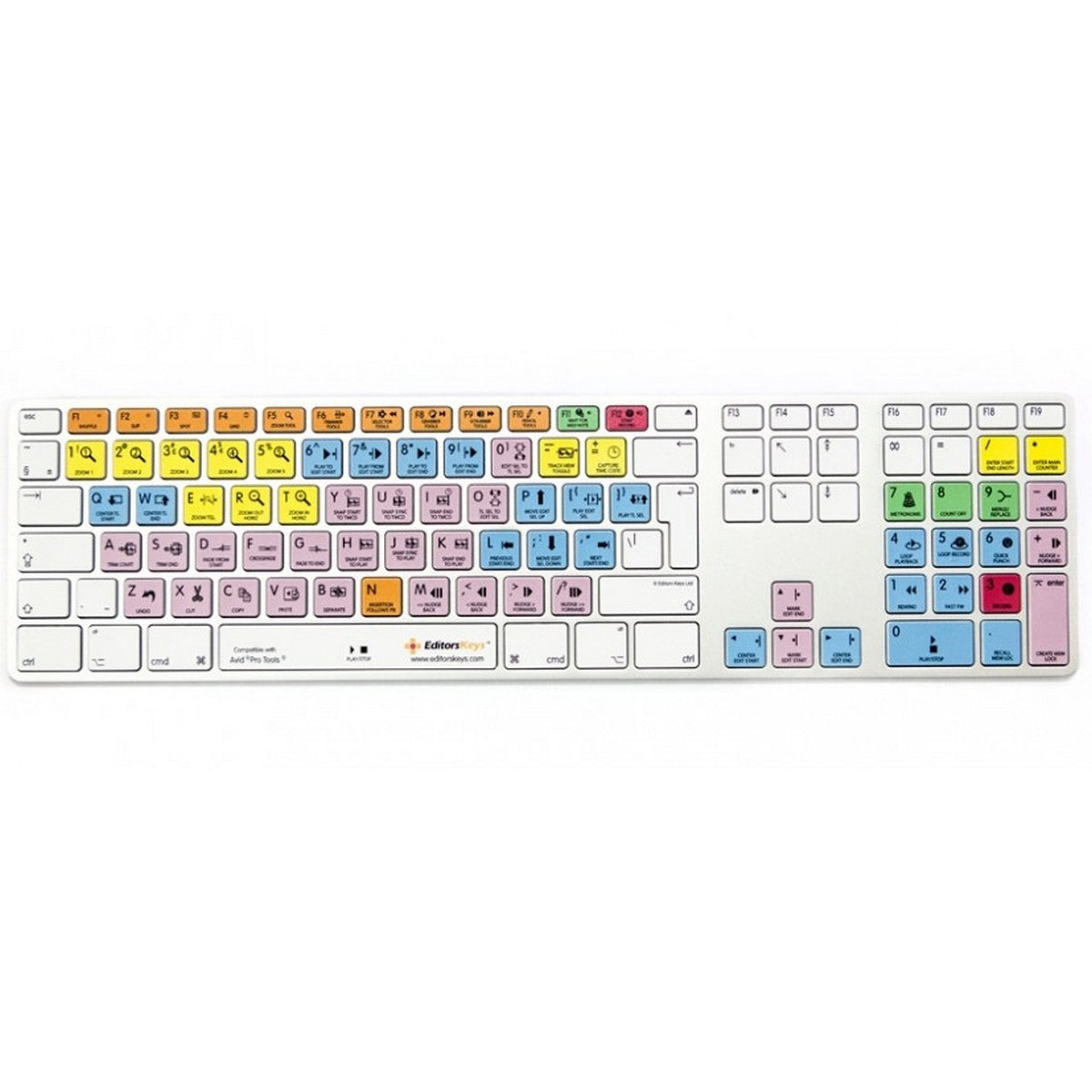 Editors Keys Apple Keyboard for Avid Pro Tools Apple Shortcut Wired Aluminum Keyboard (Used)