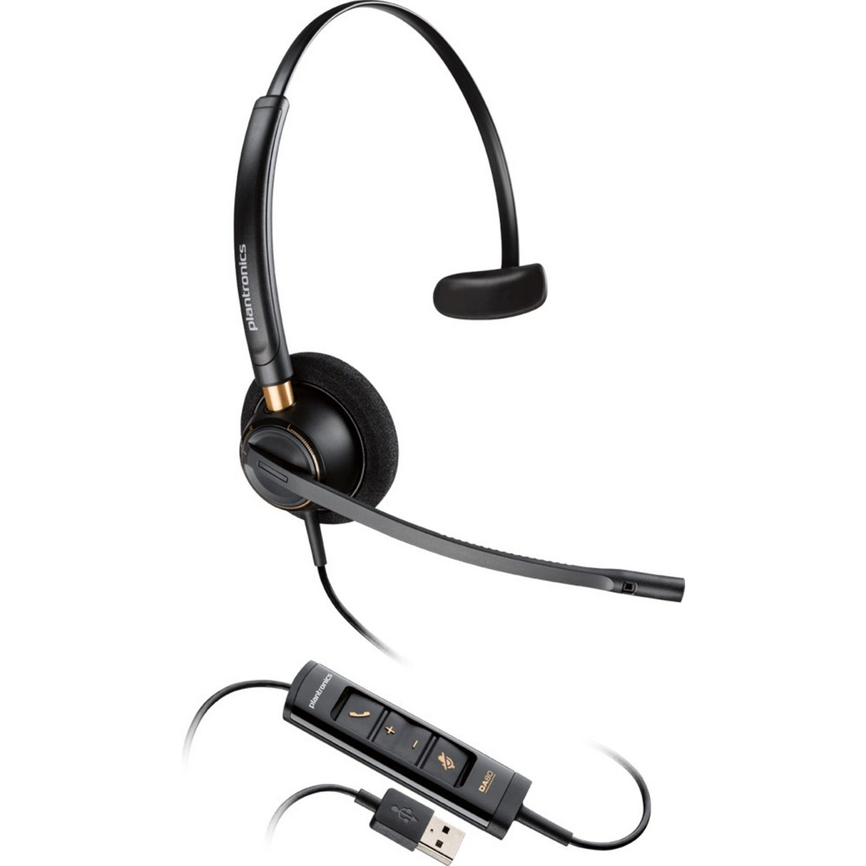 Poly EncorePro 515 USB Over-Head Monaural Noise-Canceling Corded Headset