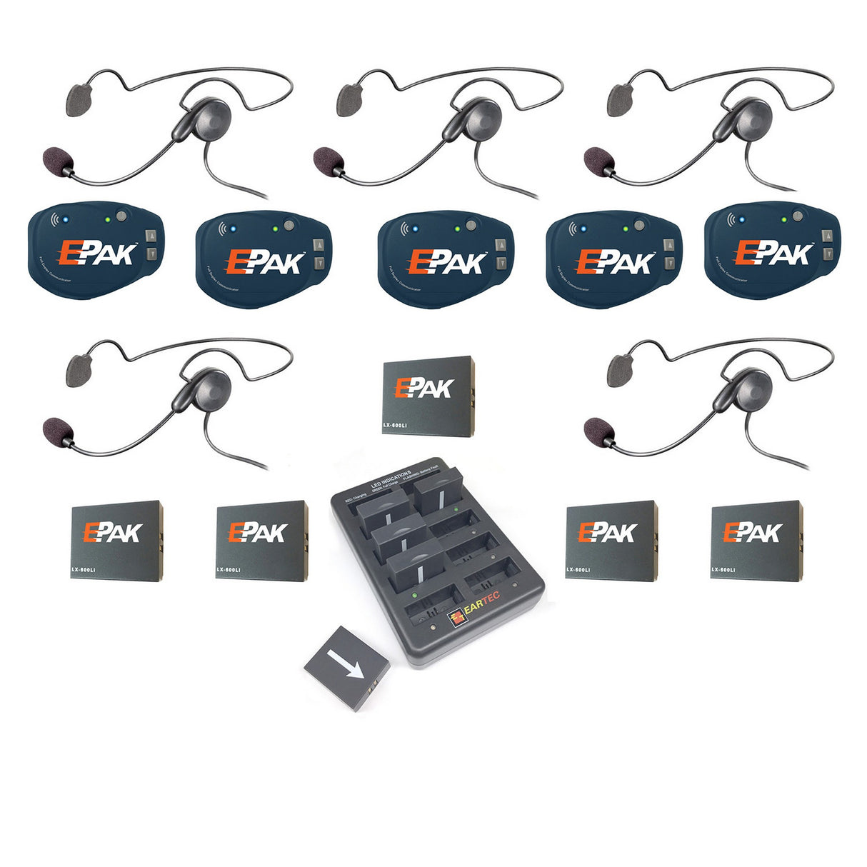 Eartec EP5CYB E-PAK 5-Person Cyber Headset System