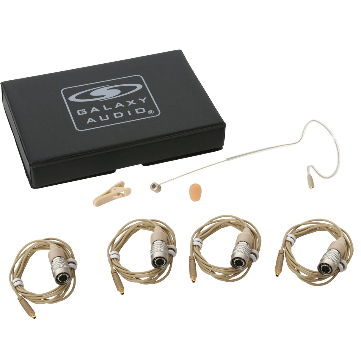 Galaxy Audio ESM8-UBG-4AT Unidirectional Ear Microphone with Cw Audio-Technica Connector Cables, Beige