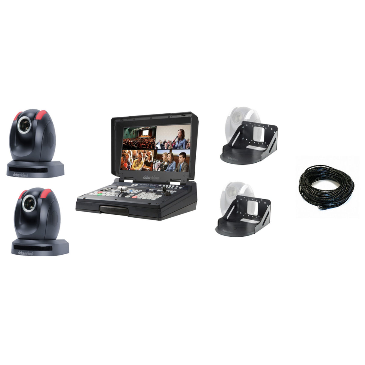 Datavideo EZ Streaming Package C1 with HS-1600T MKII and PTC-150TL PTZ Cameras