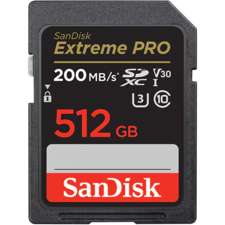 SanDisk - SanDisk Extreme PRO 512GB SDXC UHS-I - SDSDXXD-512G-ANCIN