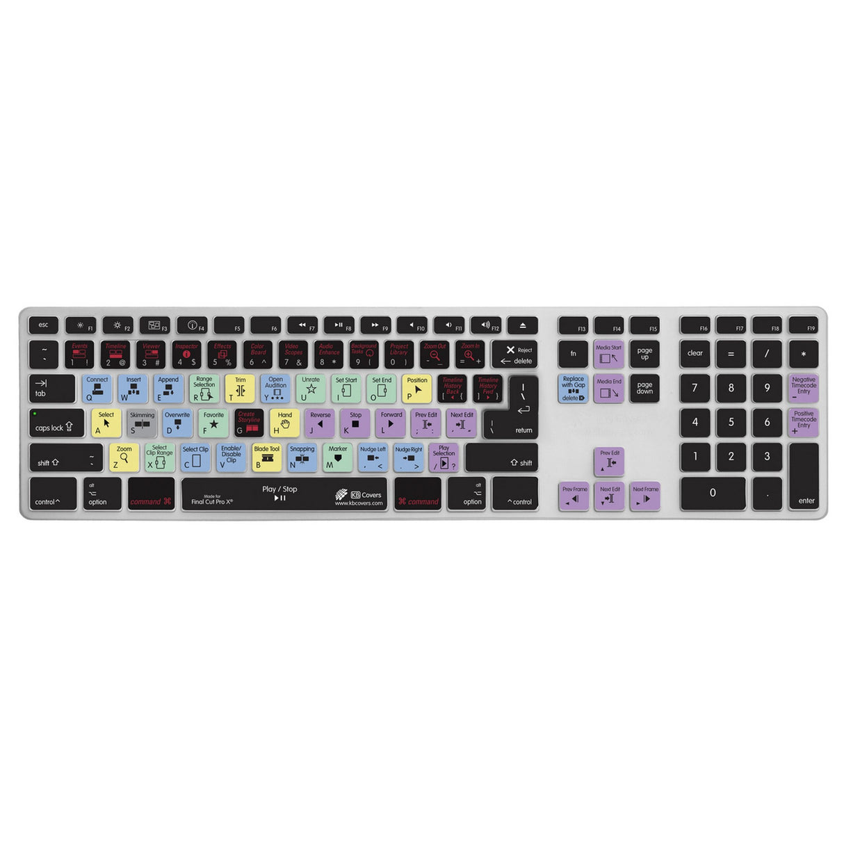 KB Covers FCPX-AK-CC-2 Final Cut Pro X Keyboard Cover for Apple Ultra-Thin Keyboard with Num Pad
