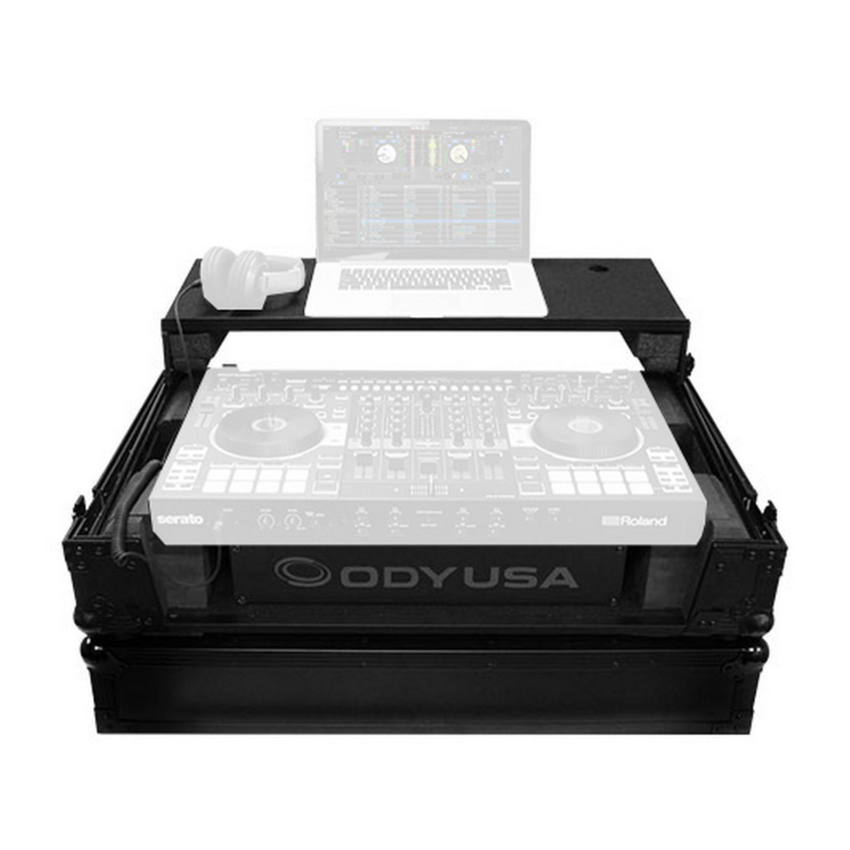 Odyssey Cases FZGSRODJ808W2BL | Black Label Glide Style Controller Case for Roland DJ-808