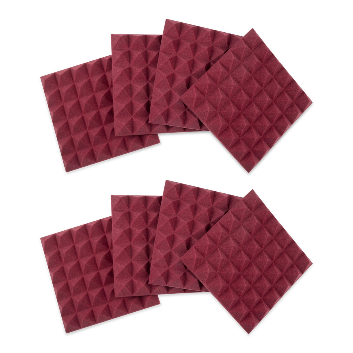 Gator GFW-ACPNL1212PBDY-8PK 8 Pack of Burgundy Acoustic Pyramid Panel, 12 x 12 Inches