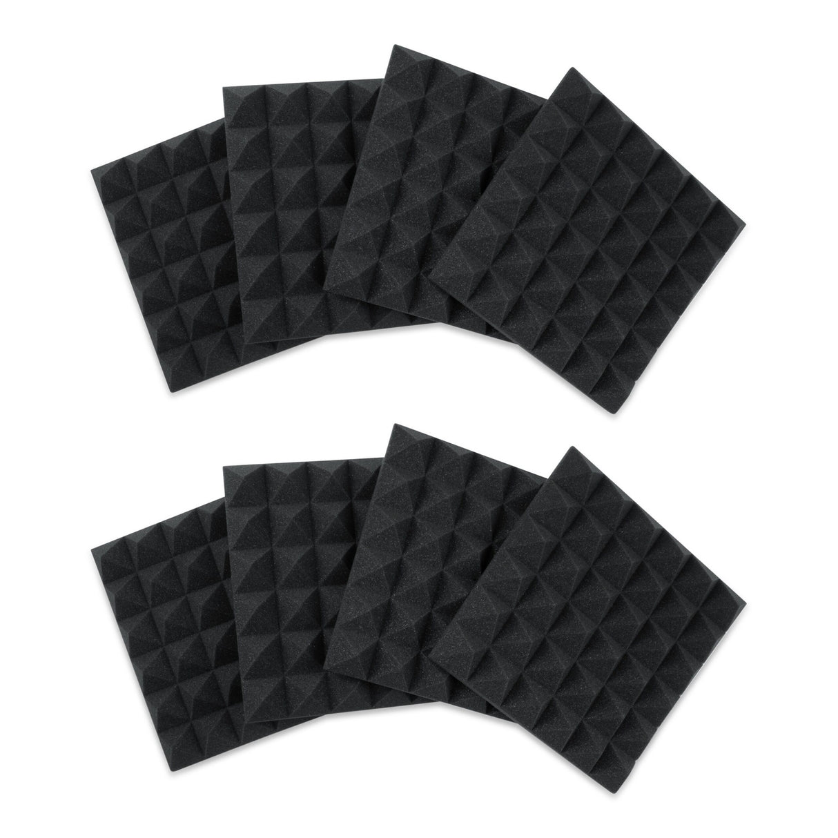 Gator GFW-ACPNL1212PCHA-8PK 8 Pack of Charcoal Acoustic Pyramid Panel, 12 x 12 Inches