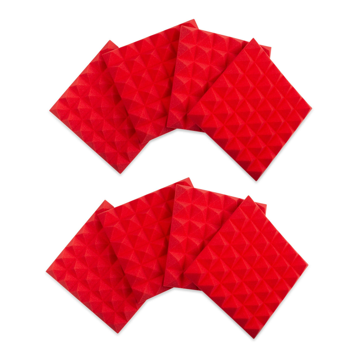Gator GFW-ACPNL1212PRED-8PK 8 Pack of Red Acoustic Pyramid Panel, 12 x 12 Inches