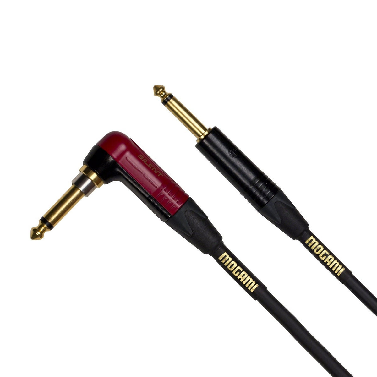 Mogami Gold Inst Silent R-10 Instrument Cable with Neutrik Silent Right Angle Plug 10ft