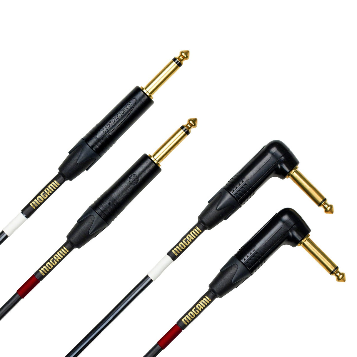 Mogami GOLD KEY S-10R Dual Right Angle TRS to Dual Straight TRS Plug Stereo Keyboard Cable, 10-Foot