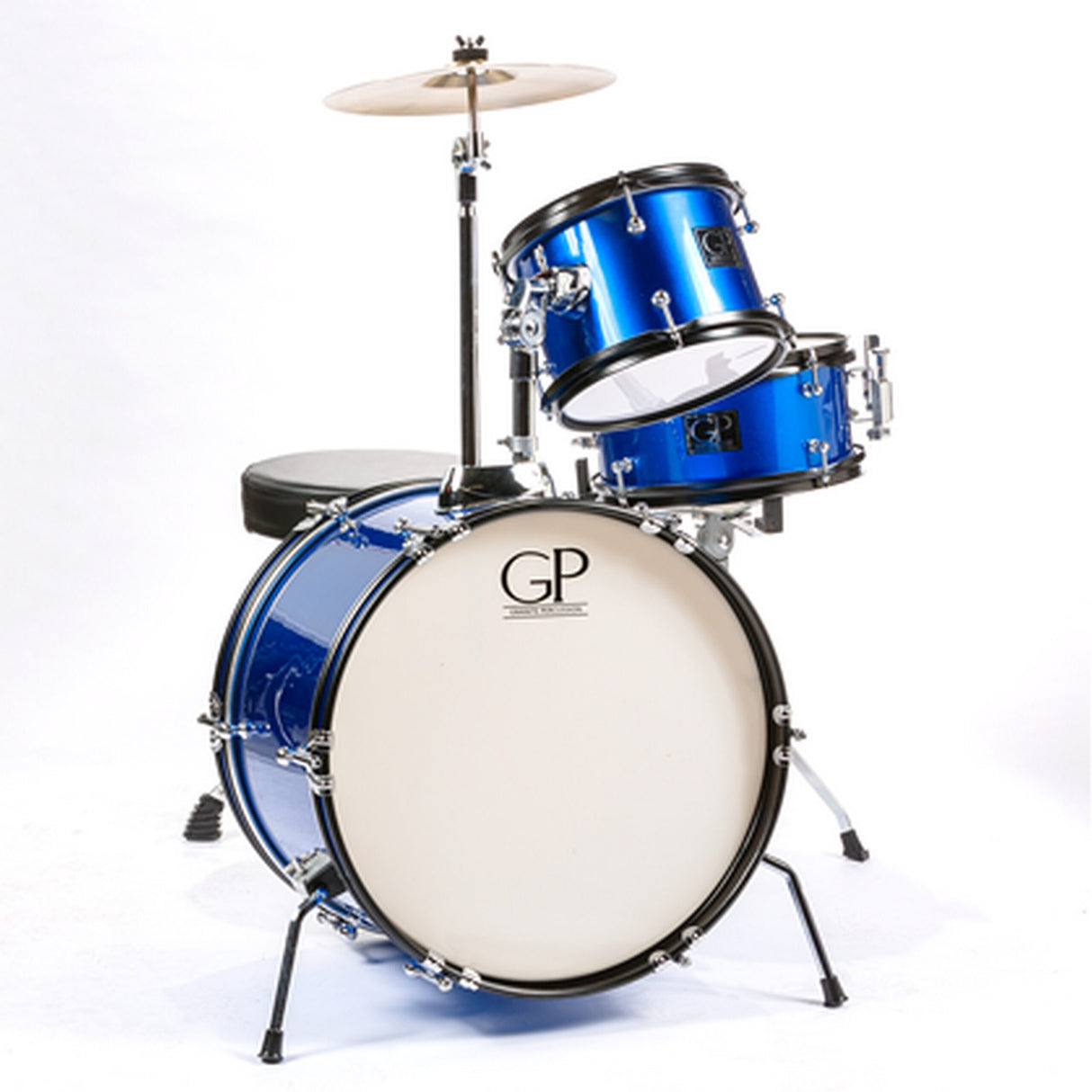 Granite Percussion GP-JR3BL 3-Piece Junior Studio Drum Kit, Blue