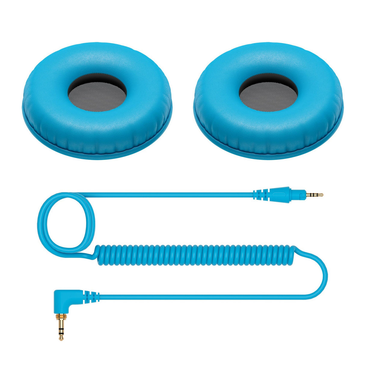 Pioneer DJ HC-CP08-L CUE1 Series Ear Pads and Coiled Cord, Blue