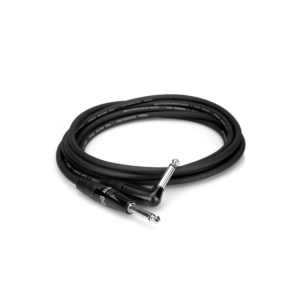 Hosa HGTR-025R REAN Straight to Right-Angle Pro Guitar Cable, 25 Foot