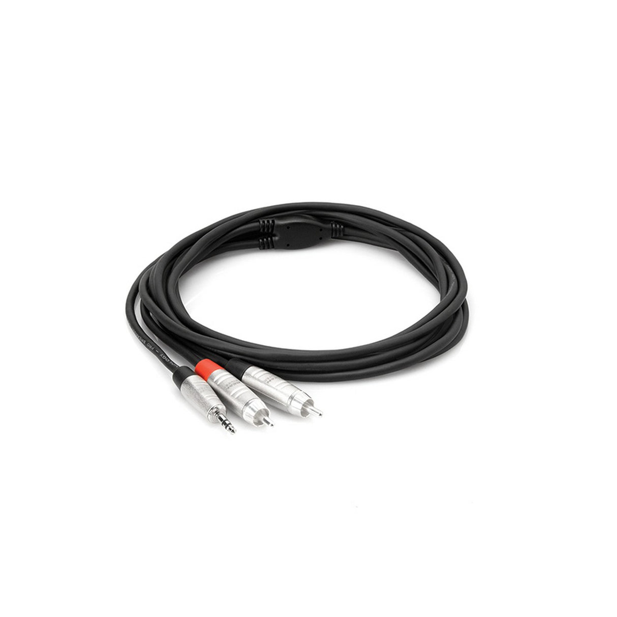 Hosa HMR-003Y | 3 Foot REAN 3.5mm TRS Male to Dual RCA Male Stereo Breakout Cable