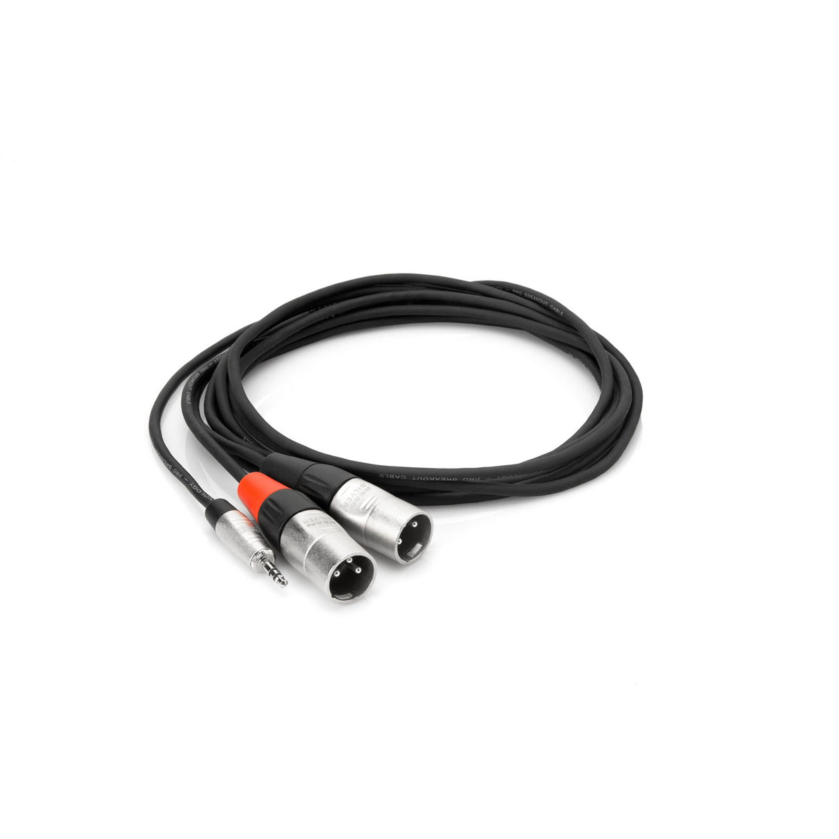 Hosa HMX-015Y REAN 3.5 mm TRS to Dual XLR3M Pro Stereo Breakout Cable, 15 Feet