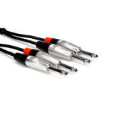 Hosa HPP-005X2 Dual REAN 1/4 Inch TS to Same Pro Stereo Interconnect 5-Feet