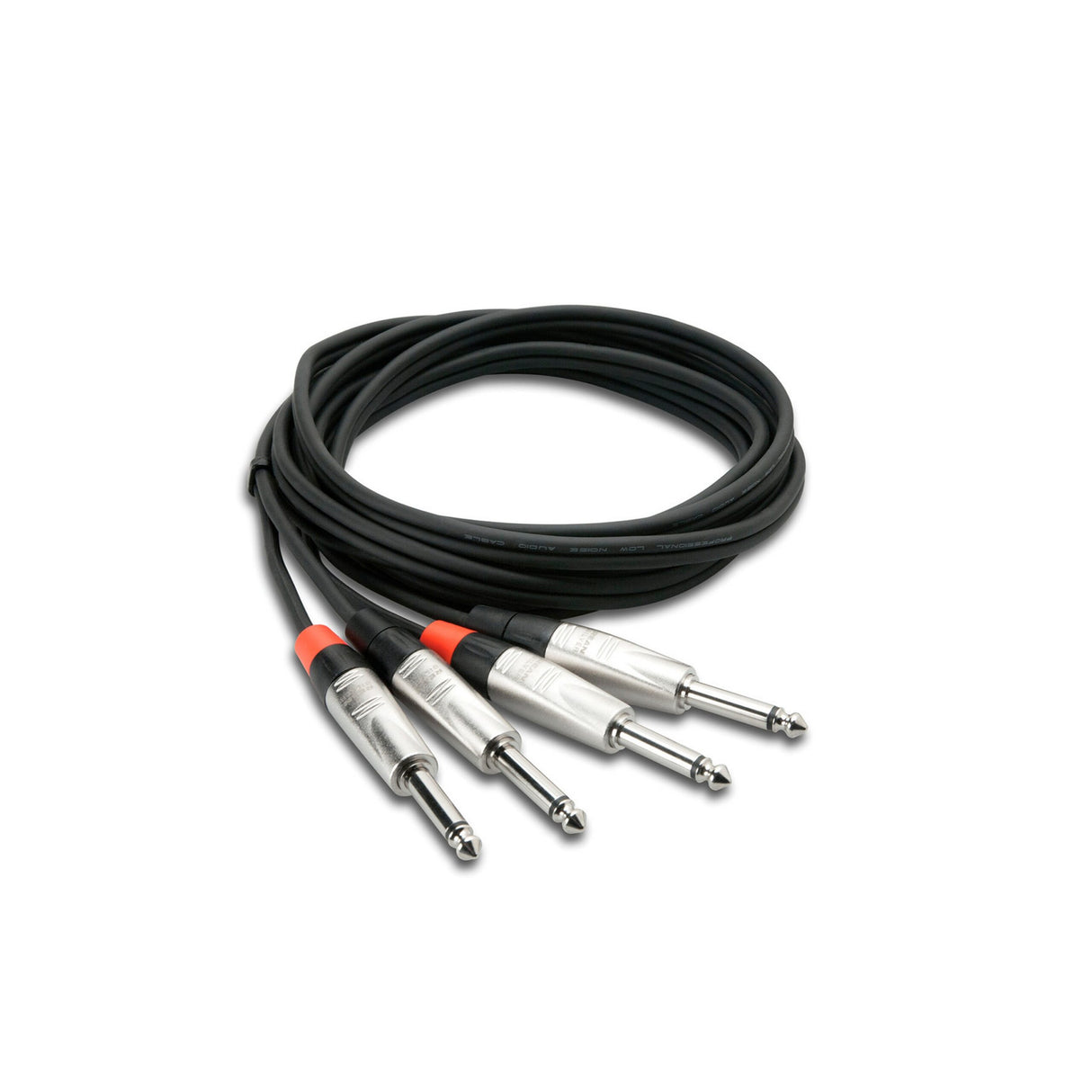 Hosa HPP-015X2 Dual REAN 1/4 Inch TS to Same Pro Stereo Interconnect, 15-Feet