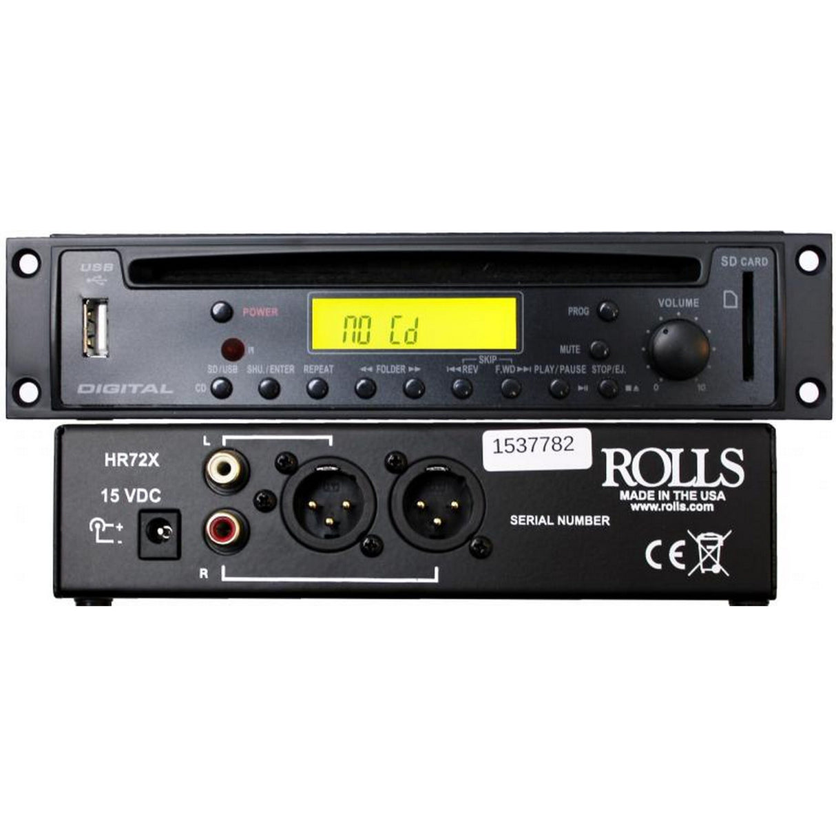 Rolls HR72X Half Rack CD/MP3/USB/SD/MMC Player