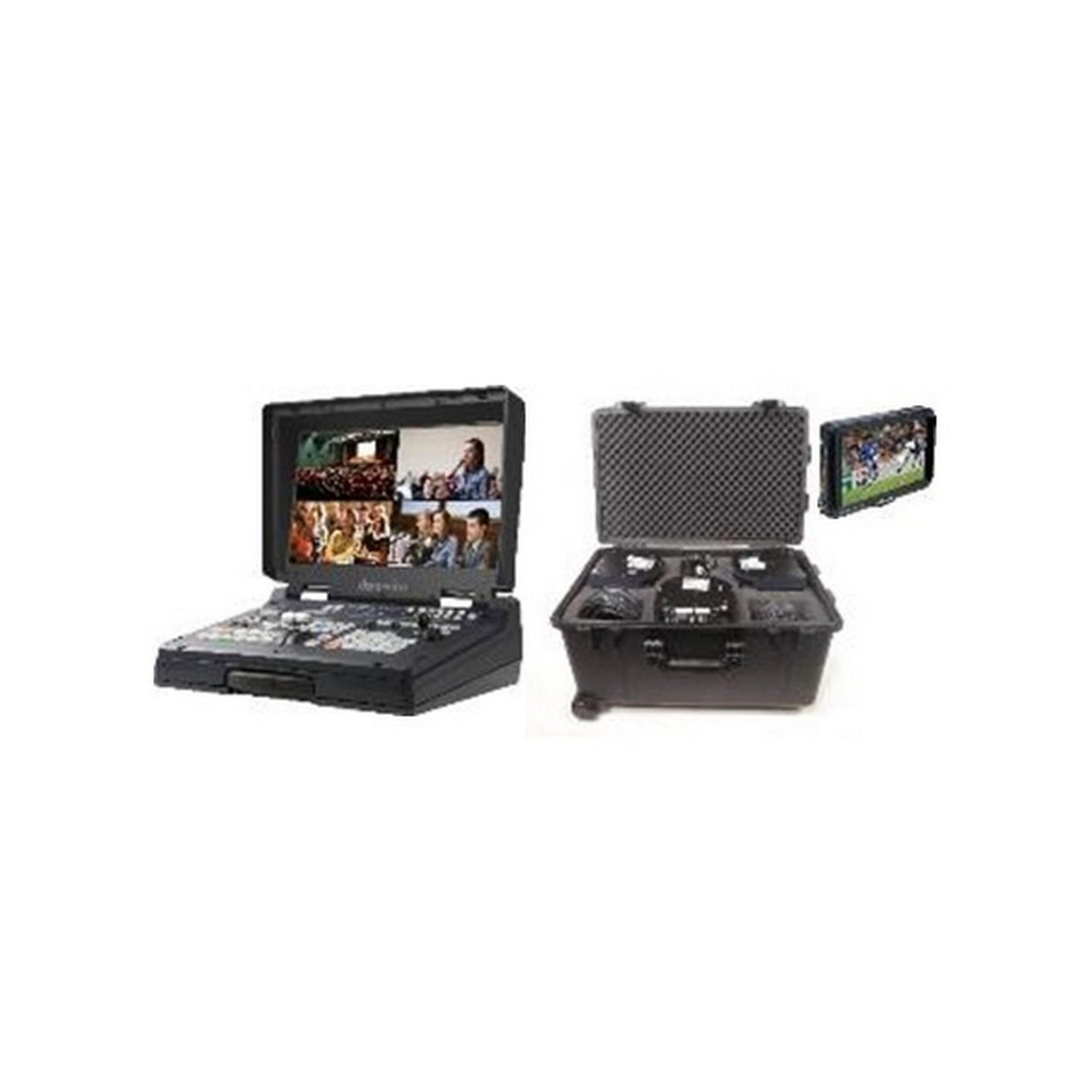 Datavideo HS-1600T-2C140TCMW Dual PTC-140TW Camera Streaming Kit with HS-1600T MK II, HC-800FS, TLM-700UHD