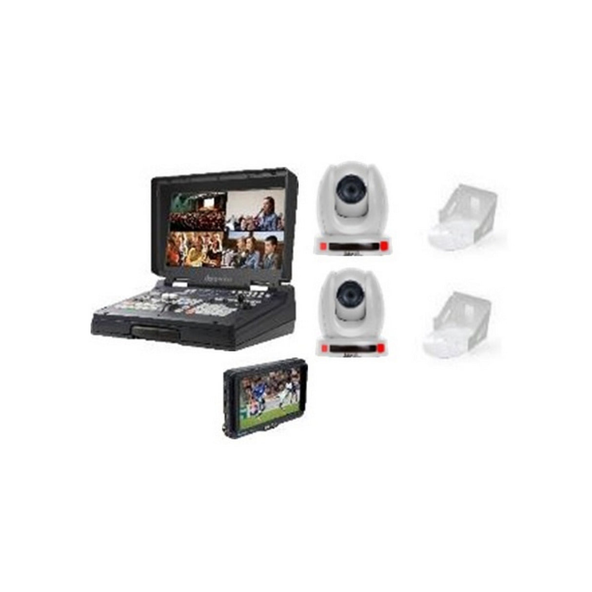 Datavideo HS-1600T-2C140TMW Dual PTC-140TW Camera Streaming Kit with HS-1600T MK II, WM-1W, TLM-700UHD
