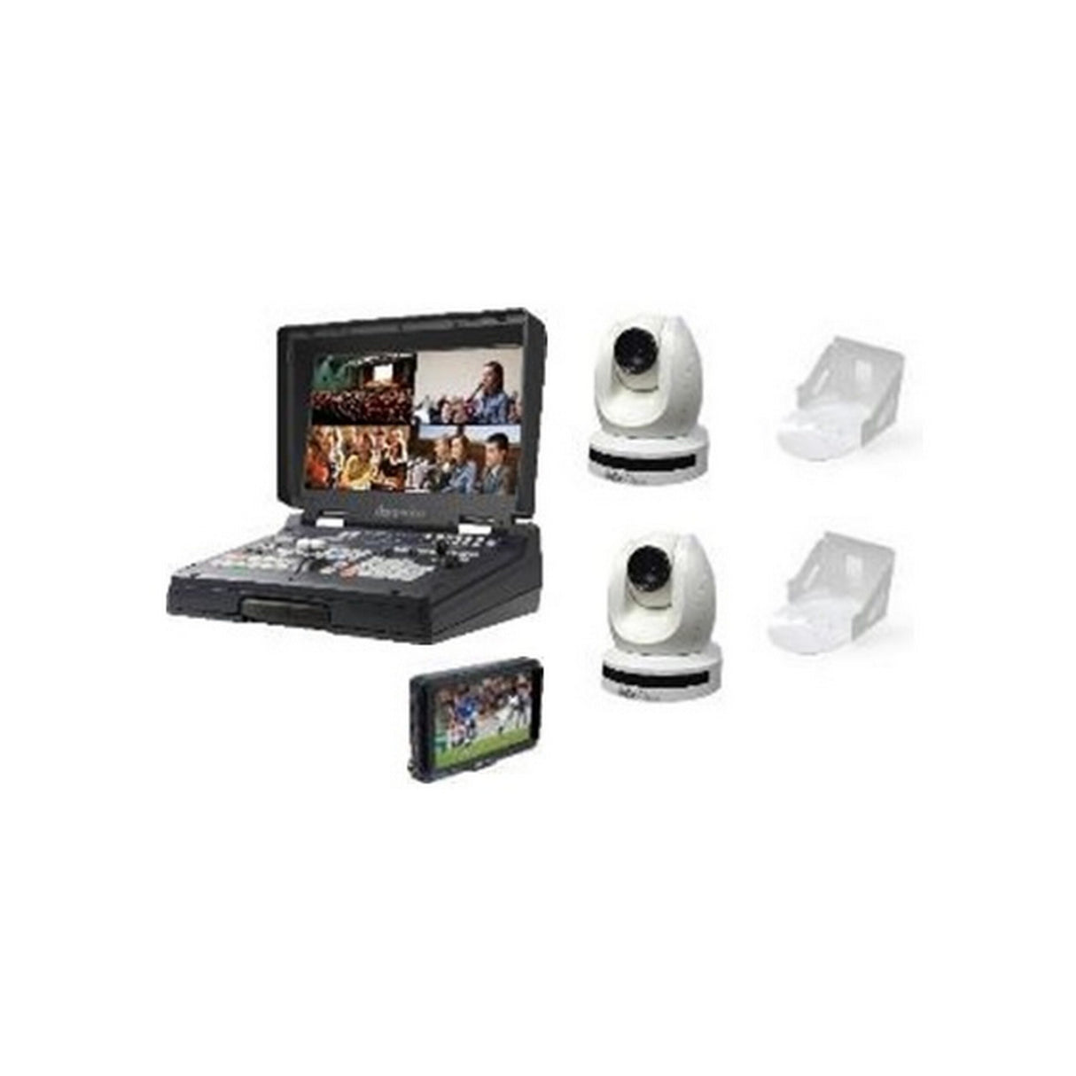 Datavideo HS-1600T-2C150TMW Dual PTC-150TWL Camera Streaming Kit with HS-1600T MK II, WM-1W, TLM-700UHD