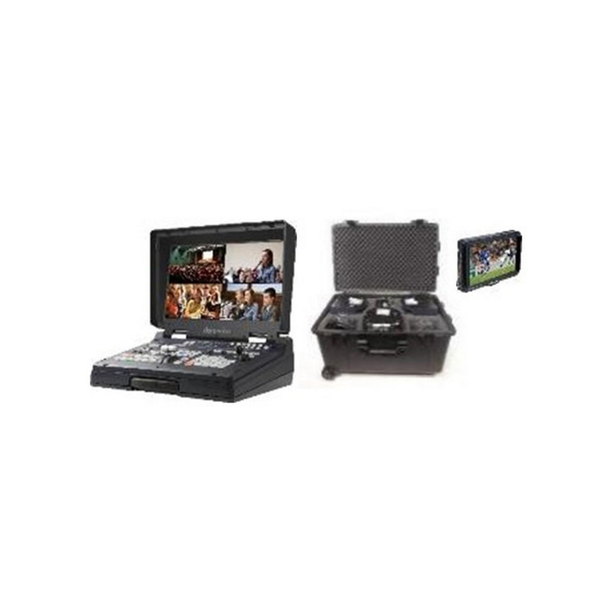 Datavideo HS-1600T-3C150TCMW Triple PTC-150TWL Camera Streaming Kit with HS-1600T MK II, HC-800FS, TLM-700UHD