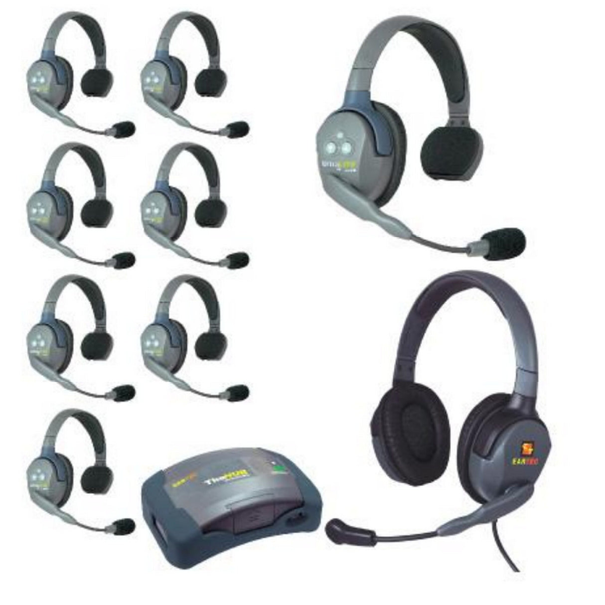 Eartec HUB9SMXD UltraLITE and HUB 9 Person Headset System with 8 ULSR, 1 Max 4G Double