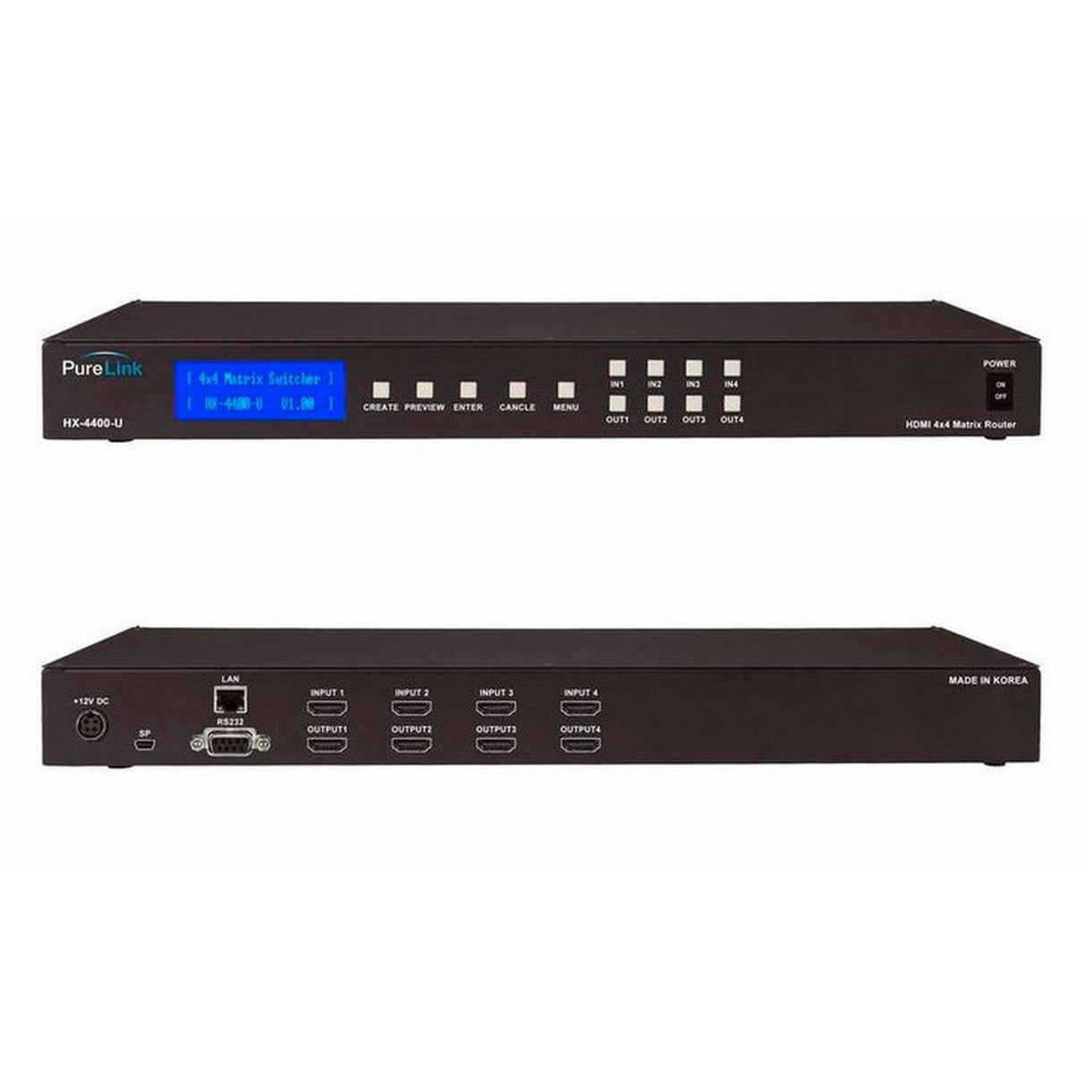 PureLink HX-4400-U 4 x 4 HDMI Integrated Matrix Switcher