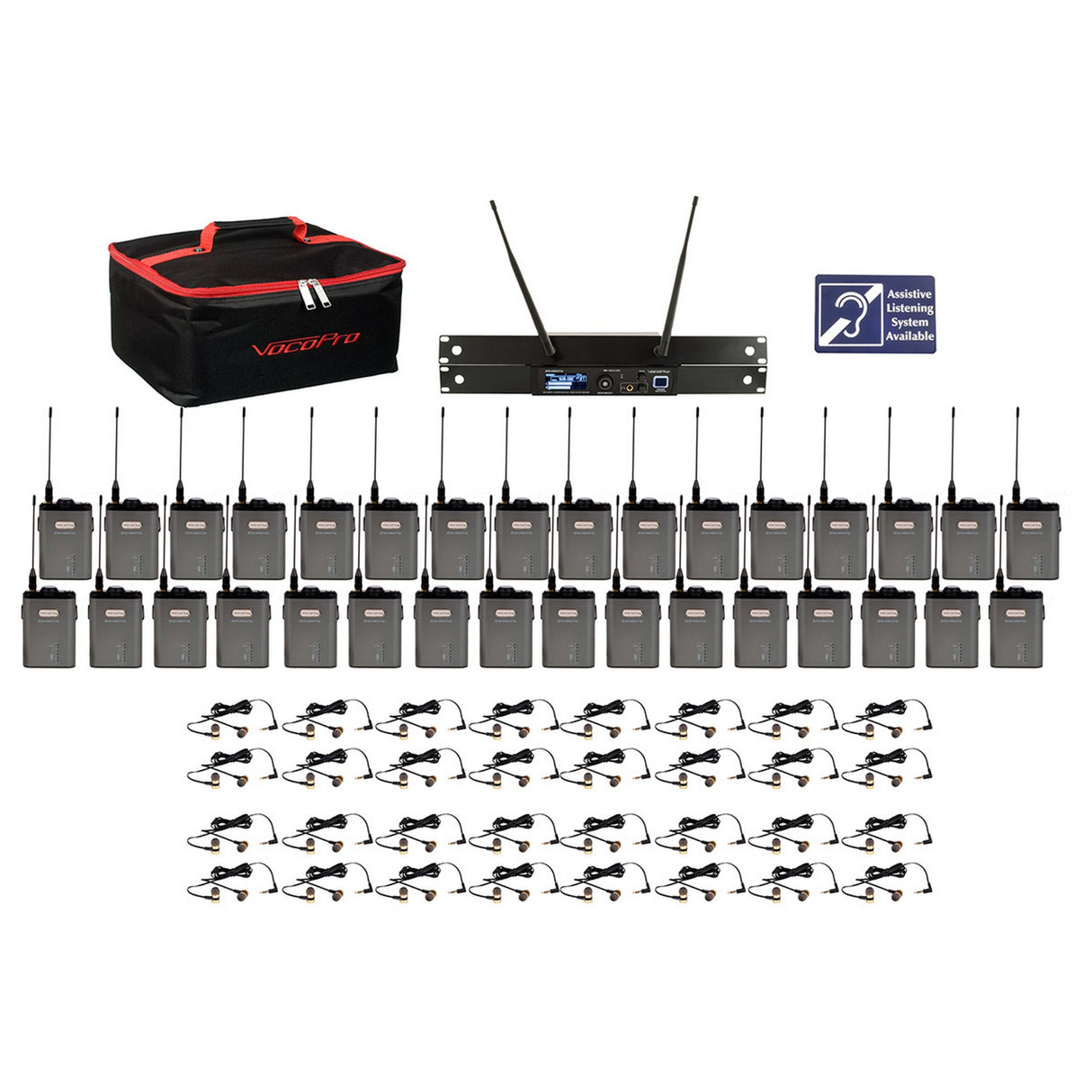 VocoPro IEM-Assist-32-Extend 24-Bit Digital Stereo Wireless Assistive Listening System, 32 Set