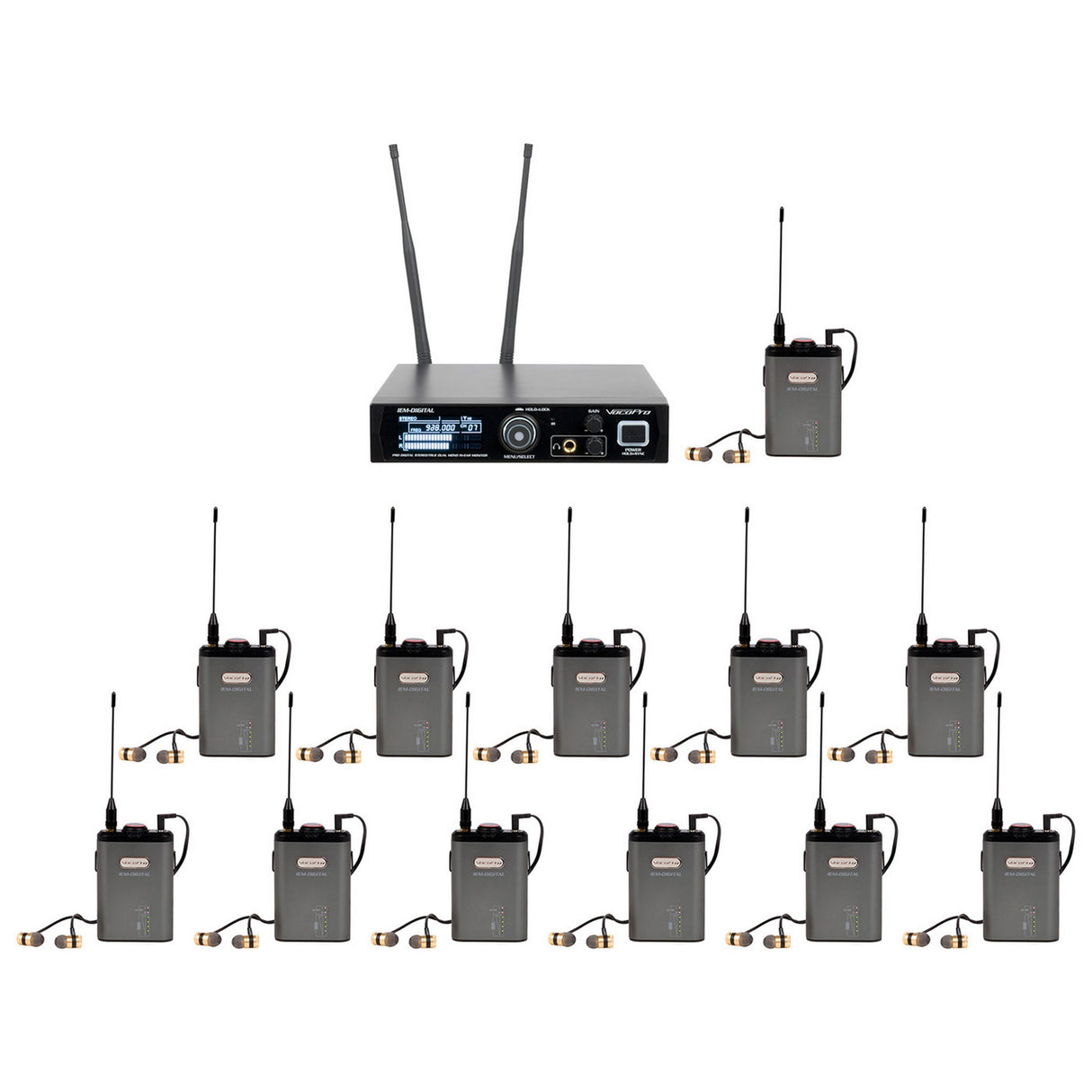 VocoPro IEM-Digital-12 Professional Digital Stereo/True Dual Mono In-Ear Monitor System