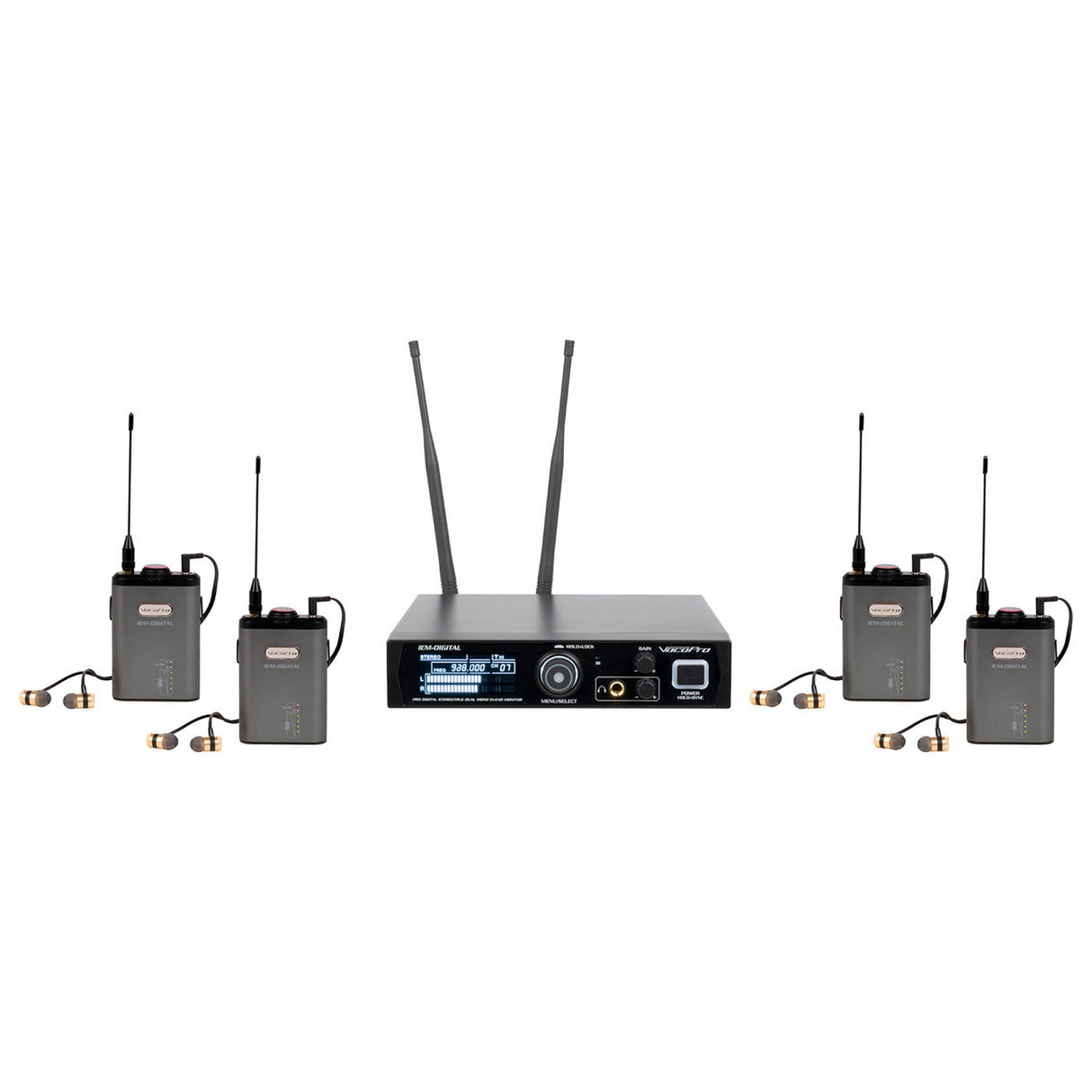 VocoPro IEM-Digital-4 Professional Digital Stereo/True Dual Mono In-Ear Monitor System