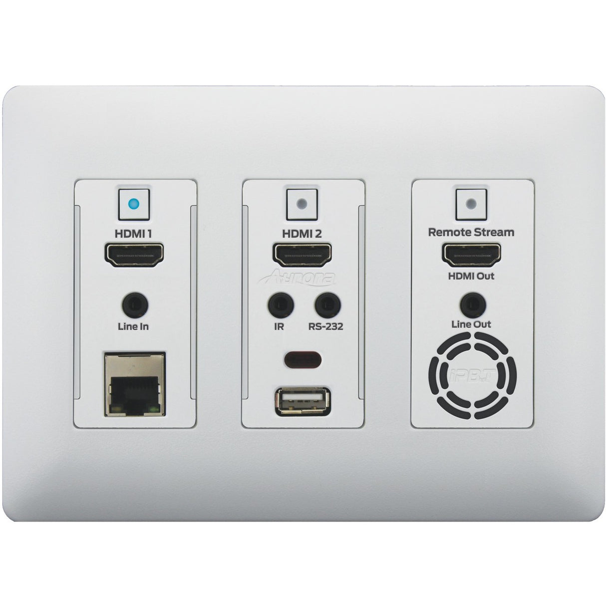 Aurora IPX-TCW3-C-W | 4K over IPBaseT Wall Plate, 10G Copper White