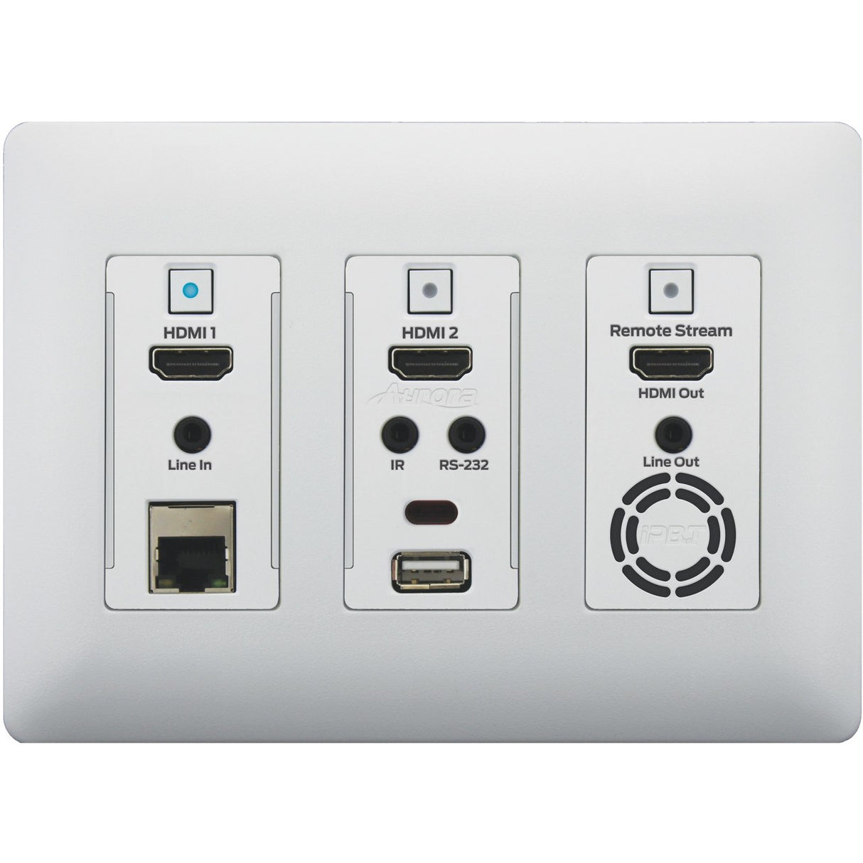 Aurora IPX-TCW3-C-W 4K over IPBaseT Wall Plate, 10G Copper White