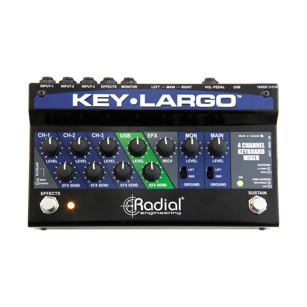 Radial Key-Largo Keyboard Mixer and Performance Pedal