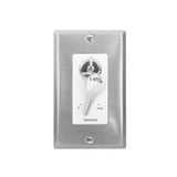Lowell KL100-DSW One-Gang Decorator Wall Plate with Key Switch, Stainless Steel/White