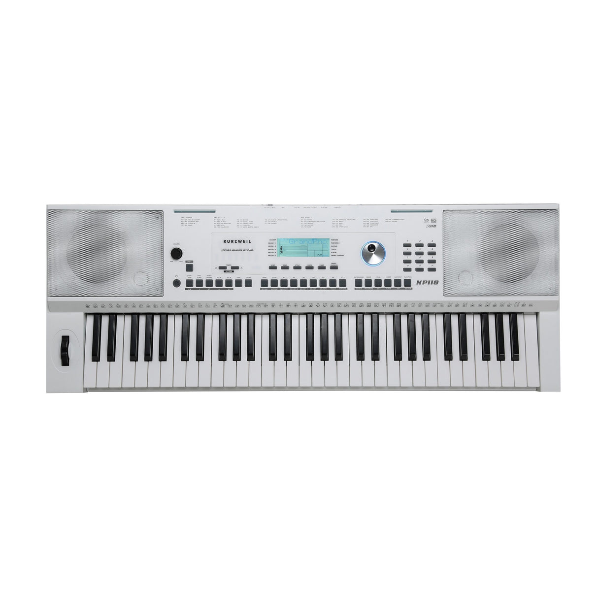 Kurzweil KP-110-WH 61-Key Portable Arranger with 6-Track Song Recorder, White