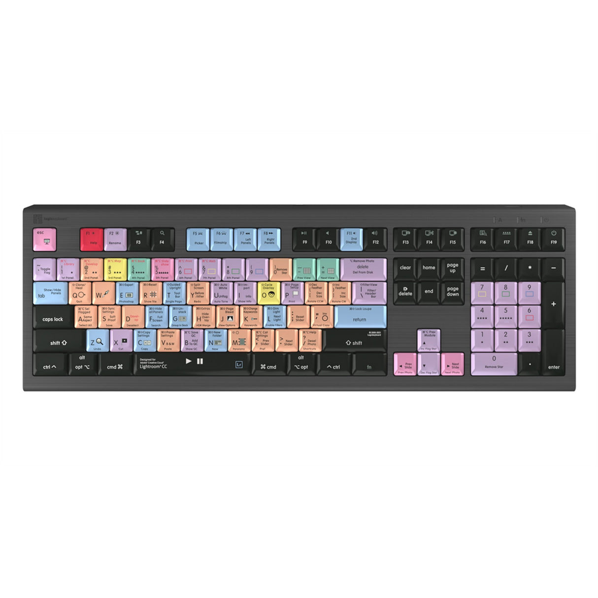 Logickeyboard LKB-LGTRCC-A2M-US Adobe LightRoom CC/6 MAC Astra 2 Backlit Shortcut Keyboard