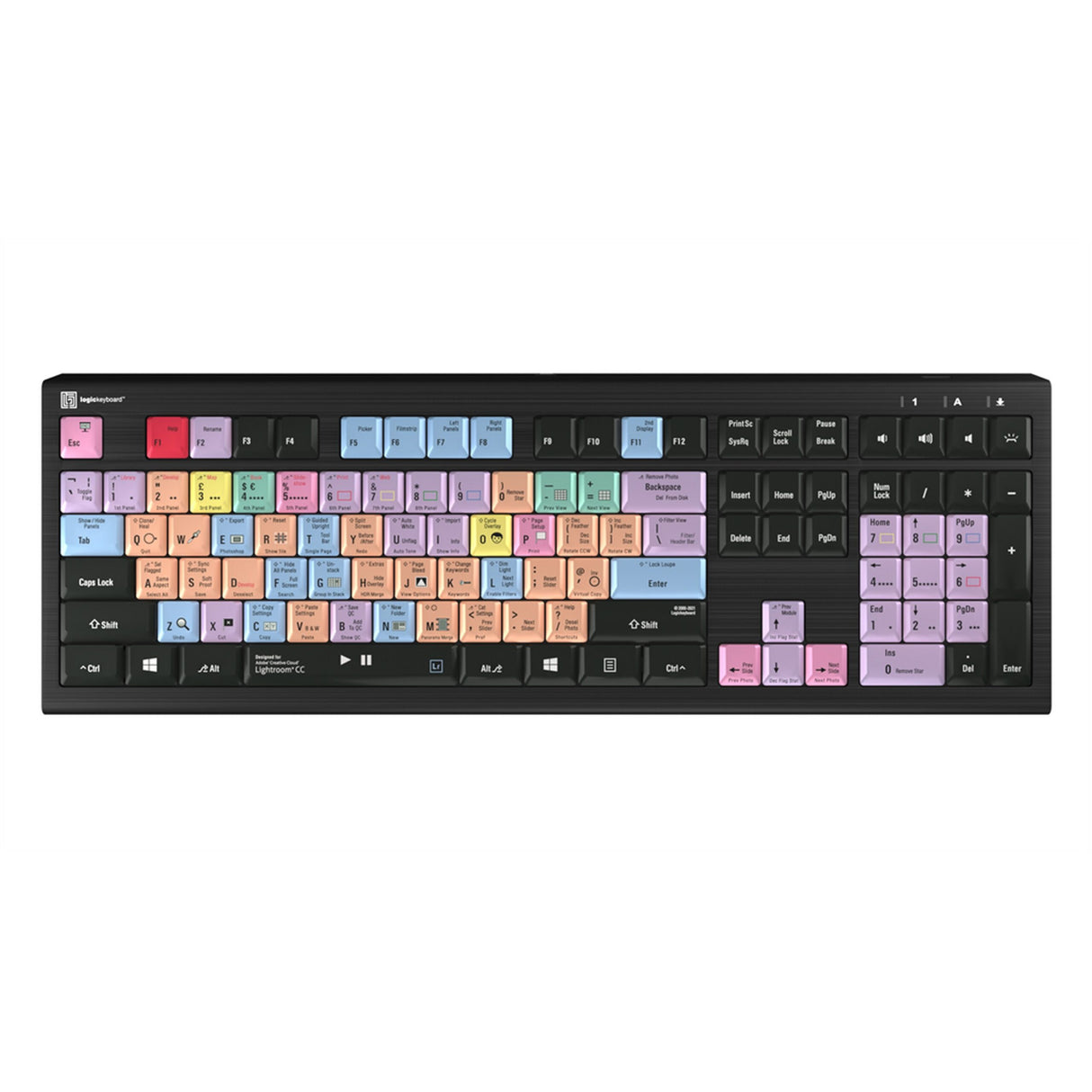 Logickeyboard LKB-LGTRCC-A2PC-US Adobe LightRoom CC/6 PC Astra 2 Backlit Shortcut Keyboard