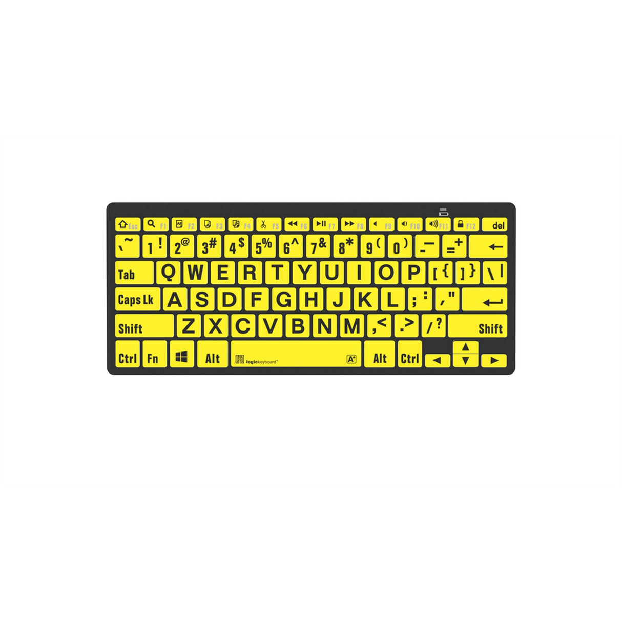 Logickeyboard LKB-LPBY-BTPC-US XLPrint Bluetooth Black on Yellow PC Keyboard