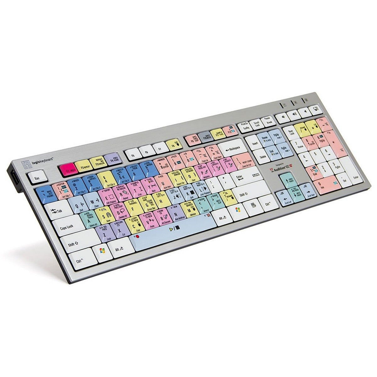 Logickeyboard Adobe Audition Slim Line PC Keyboard | Shortcut Keyboard for Adobe Audition
