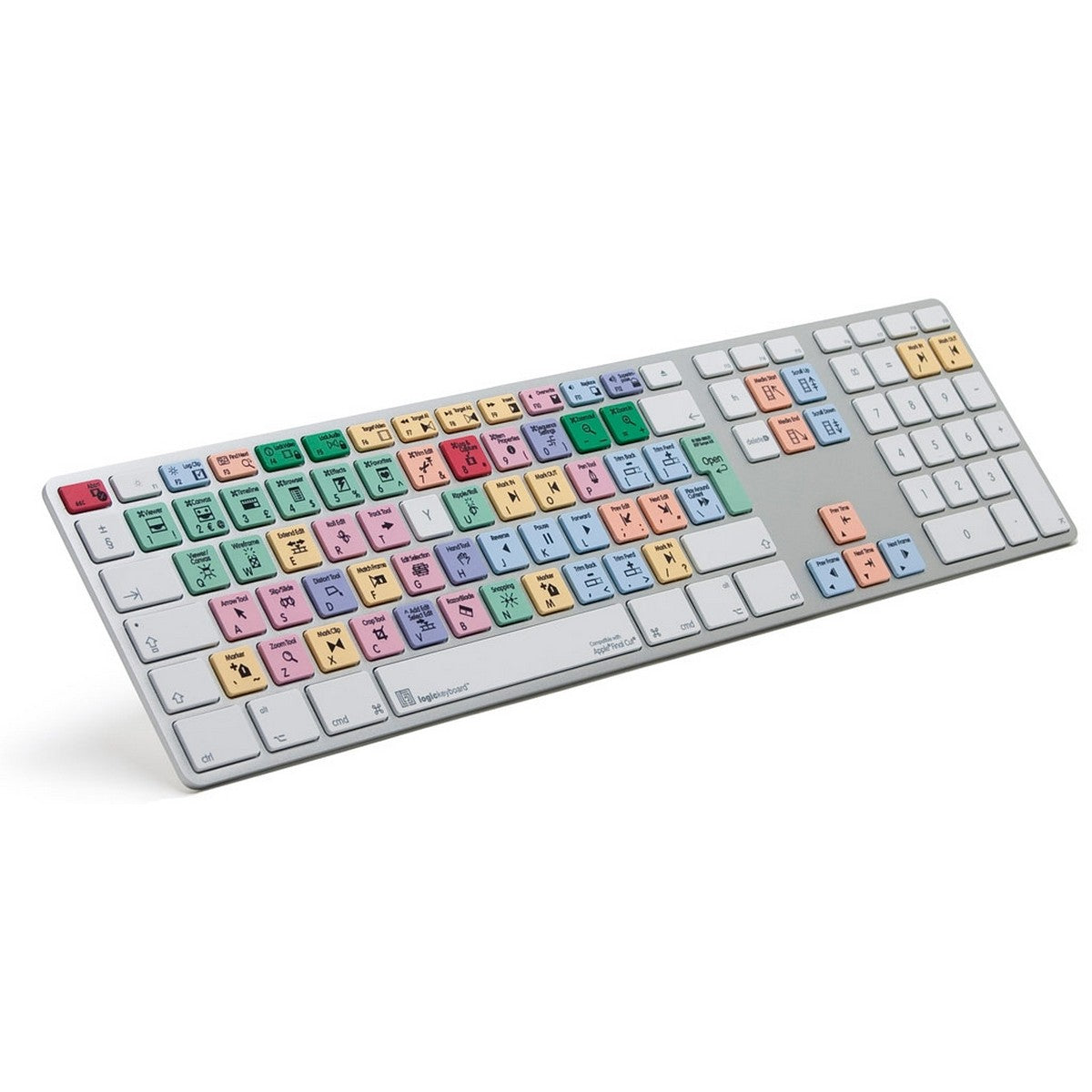 Logickeyboard Final Cut Pro/Express 7 Apple Pro Alu Keyboard | Full Size Shortcut Keyboard for Final Cut Pro Express
