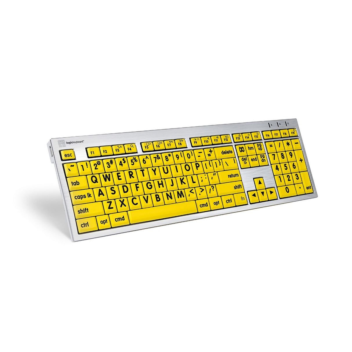 Logickeyboard LKBU-LPRNTBY-CWMU-US LargePrint Black on Yellow Mac ALBA Keyboard, US